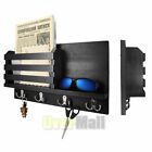 Wall Mounted Mail Holder Wooden Mail Sorter Organizer With 4 Double Key Hooks