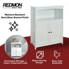 Redmon Double Door Bathroom Floor Cabinet With Open Shelf Storage   open Box 