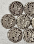 Lot Of 10 Mercury Dimes 90  Silver - Many Various Dates - Free Shipping