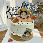 7pcs One Piece Luffy Cake Topper Anime Boy Girl Birthday Cake Decorating Cake