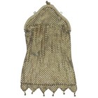 Authentic 1900-1920 Gold Chainmail Type Metal Flapper Handbag Purse Onyx Detail