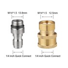 Recdec 2 Pack Pressure Washer Adapter Set Quick Connect Kit Brass Silvery 