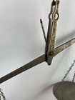 Antique Aluminum  Hanging Equal Arm Balance Scale Arm With 3    Pans   Chains