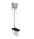Burlington High Level Toilet  Polished Chrome  Brushed  Black Or White Aluminium