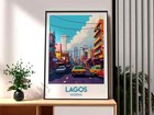 Lagos Poster - Nigeria Print - Lagos Travel Wall Art - Africa Travel Art - Niger