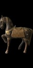 2 Vintage Carved Wood Horses With Brass Adornments  1 Horse With Ivor saddle 