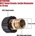 Pressure Washer Adapter  M22 15mm Female To M22 14mm Male Fitting  Power Washer
