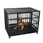 46 pet Dog Cage Indestructible Strong Metal Wire Crate Kennel Playpen F Training