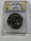 1985 St Thomas   Prince Island 100 Dobras Graded Ms 67 By Anacs
