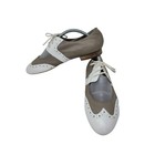 Jeffrey Campbell Shoes Womens Size 11 Brown White Leather Oxford Wingtip Flats