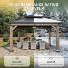 12x10 Ft Heavy Duty Wood Gazebo Permanent All-weather Hardtop Pavilion Pergolas