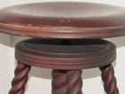 Old Holtzman   Sons Piano Stool  Adjustable  Spiral Legs  Glass Ball Claw Feet