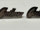 Vintage Lot  2  Oldsmobile Cutlass Script Logo Hat lapel Pins Pre-owned 