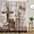 Rustic Farmhouse Cotton Flowers 70 w X 70 l  pack Of 1  Christian Bible Verse