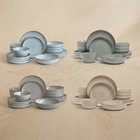 Over   Back Options 16-piece Dinnerware Set - Sage Stoneware  Holiday Table Set