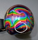 Signed James Nowak Glass Orb Rainbow Swirl