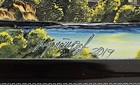 Aztec Mayan Pyramid Temple  chichen Itza  Painting On Clay Tile- 12  X 8  Signed