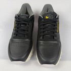 Reebok Classic Leather Men   s 8 5 Black Gray Yellow Sneakers Fw7784 New Box