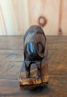 Beautiful Hand Carved Desert Ironwood American Buffalo Bison Solid Wood Figure