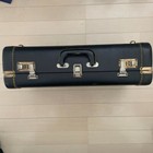 Bach Trumpet Case Vintage Leather With Lock Large Storage Flip-up Interior