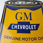 Vintage Chevrolet Sign - General Motors Oil Can Gas Pump Porcelain Sign