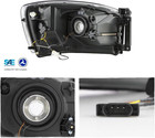 - Fits 2006-2008 Dodge Ram 1500 2500 3500 Black Housing Headlights Pair Left   R