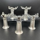 Jagermeister Pewter Stag Head Shot Glasses Lot Of 5