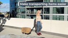 A3 Folding Hand Truck  6 Wheels Fold Up Hand Cart With 2 Elastic Ropes  Portable