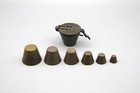 Vintage Bronze Apothecary Folding Weights Nesting Scale Bucket Pound 19 Century
