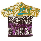 Vintage Kai Nani Hawaii Tiki Tapa Aloha Shirt Mens M Barkcloth Style Polynesian 