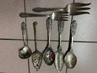 Vintage 1847 Rogers Bros  A1 Silver Plated 8  Soup Serving Spoons And Fork Lot