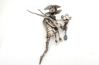 Rhonda Shikanai Sterling Silver Handmade Large Articulated Mythical Man Brooch