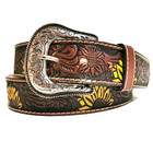 Brown Leather  Belt For Women  Sunflower Bohemian  Western Rodeo Style