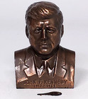 Vintage Banthrico John F  Kennedy Jfk Piggy Bank With Key President Paperweight