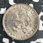 1946 Czechoslovakia 1 Korun Lot f5928 High Grade  Beautiful 