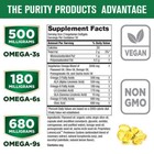 Omega 3 6 9 Vegan 120 Capsules 1360mg High Strength Fatty Acids Immune Support