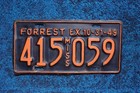 1949 Forrest County Mississippi License Plate