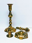 Pair Of Heavy Vintage Traditional Brass Taper Candle Holders 10 5  Tall
