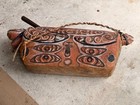 Vintage Sepik River Papua New Guinea Carved Painted Wood Vessel   Beater 28 In