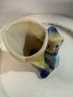 Vintage Shawnee Pottery Pixie Elf Pottery Planter Small Vase Blue Yellow 4 