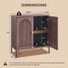 34  Tall Modern Arched Sideboard Buffet Cabinet With Storage Brown   Fluted