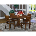 5  Pc  Kenley  With  A  18   Leaf  And  4  Leather  Chairs