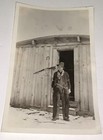 Rare Antique Vintage American Cowboy  Pistol   Rifle Winter Snapshot Photo  Us 