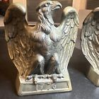 2 Vtg 1776 America Bald Eagle Book Ends Patriotic 1963 Colonial Virginia