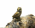 Owl Hand Carved Brasscollectible Figurine Vintage Sculpture Bird Ornament Gift