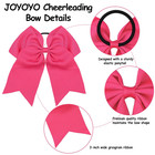 6pcs 8  Large Cheer Bows For Girls Ponytail Holder Black Grosgrain Ribbon Cheerl