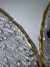 Artistic Accents Textured Glass Plates Gold Rim Set Of 4 11    Dinner New