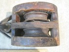 Antique Farm nautical Wood Block pully Double