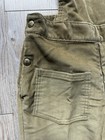 Vintage 1970s Olive Brown Corduroy Bell Bottom Overalls Flare Jumpsuit 28x30 5