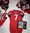 Michael Vick Game Worn Used Jersey 2004 Xxautographedxx   Autographed 8x10 Frame